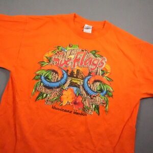 Vintage Y2K Six Flags Hurricane Harbor Graphic Short Sleeve Men T-Shirt L